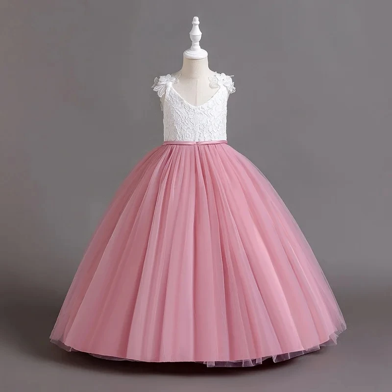 New Girl Flower summer Lace Princess Dress fluffy elegant evening dress baby birthday party girl princess dress 0-12 year old – Image 4