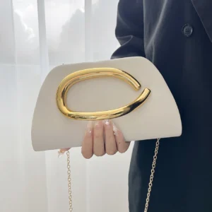 Gold Magnetic Closure Women Evening Bags Luxury Designer Handbag And Purse Party Banquet Chain Crossbody Bag Fashion ShoulderBag