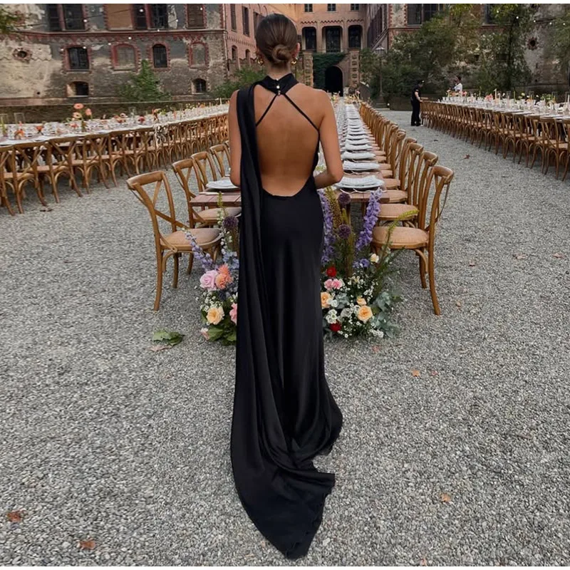 Robe satin dos nu — La sophistication faite robe – Image 52