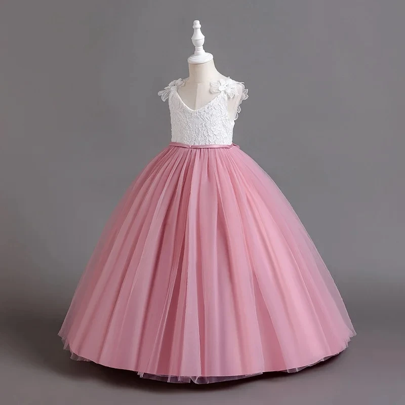 New Girl Flower summer Lace Princess Dress fluffy elegant evening dress baby birthday party girl princess dress 0-12 year old – Image 10