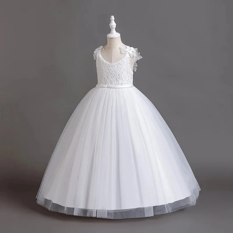 New Girl Flower summer Lace Princess Dress fluffy elegant evening dress baby birthday party girl princess dress 0-12 year old – Image 11