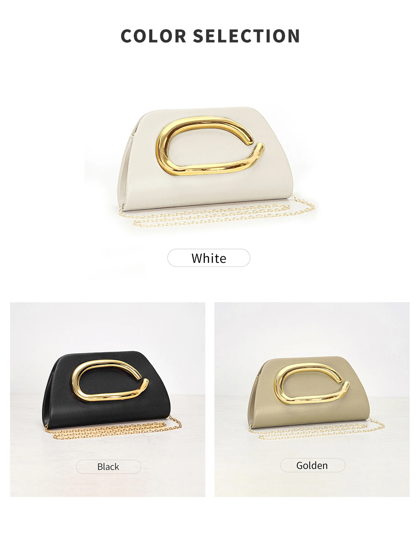 Gold Magnetic Closure Women Evening Bags Luxury Designer Handbag And Purse Party Banquet Chain Crossbody Bag Fashion ShoulderBag – Image 14