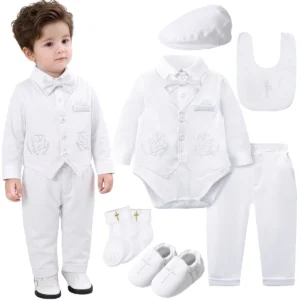 Baby Boy Christening Outfit Infant Baptism Easter Blessing Suit Toddler Wedding Chritmas Xmas Formal Ring Bearer Clothes Set